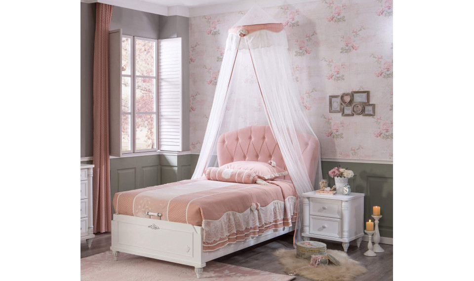 ROMANTIC FABRIC HEADED BED WITH BASE (10 | Romantic | ZIPhome.ee image 2