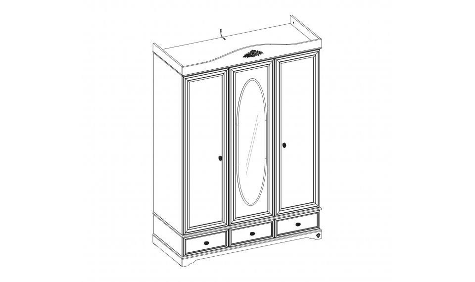 RUSTIC WHITE 3-ukseline riidekapp | Laste riidekapid | ZIPhome.ee pilt 4