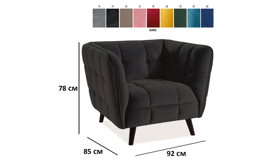 Tugitool CASTELLO 1, VELVET  BLUVEL 19 must | Toolid ja tugitoolid | ZIPhome.ee pilt 5