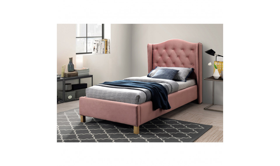 Voodi ASPEN 90x200 VELVET BLUVEL 52 antiikroos | Voodid ja kušetid | ZIPhome.ee image 1