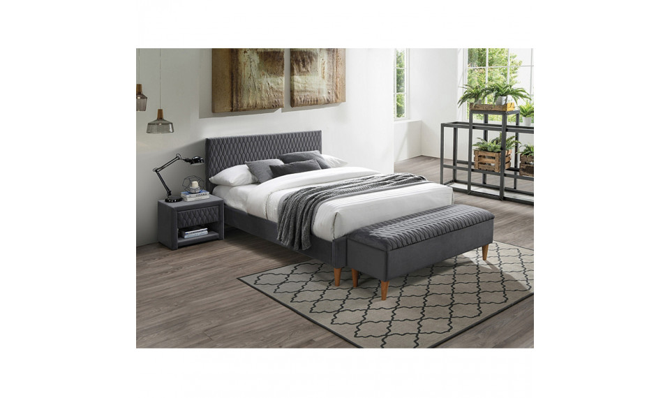 Voodi AZURRO 140x200 VELVET BLUVEL 14 hall | Voodid ja kušetid | ZIPhome.ee kuva 1