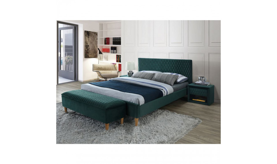 Bed AZURRO 140x200 VELVET BLUVEL 78 green | Makuuhuone | ZIPhome.ee kuva 1