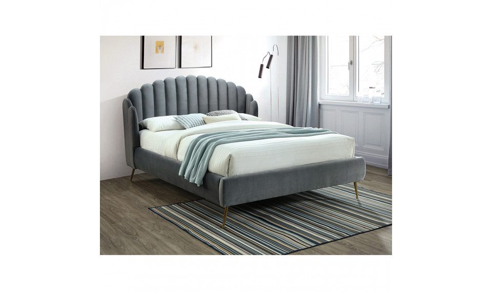 Bed CALABRIA 160x200 VELVET BLUVEL 14 grey | Makuuhuone | ZIPhome.ee kuva 1