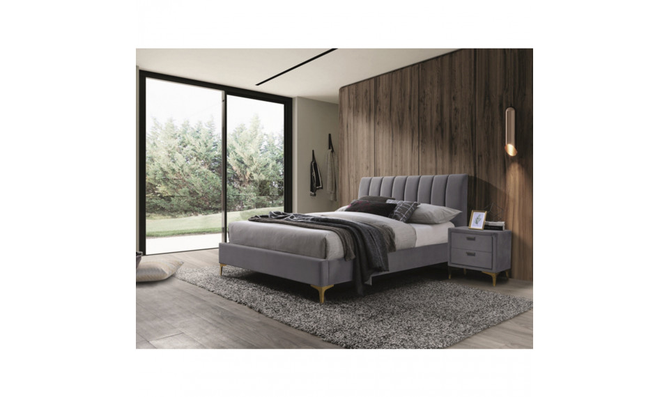 Bed MIRAGE 160X200 VELVET TAP 142 grey | Sängyt ja runkosängyt | ZIPhome.ee kuva 1