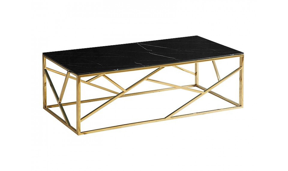 ESCADA A II Coffee table, Black, marble effect/Golden | Kahvipöydät | ZIPhome.ee kuva 1