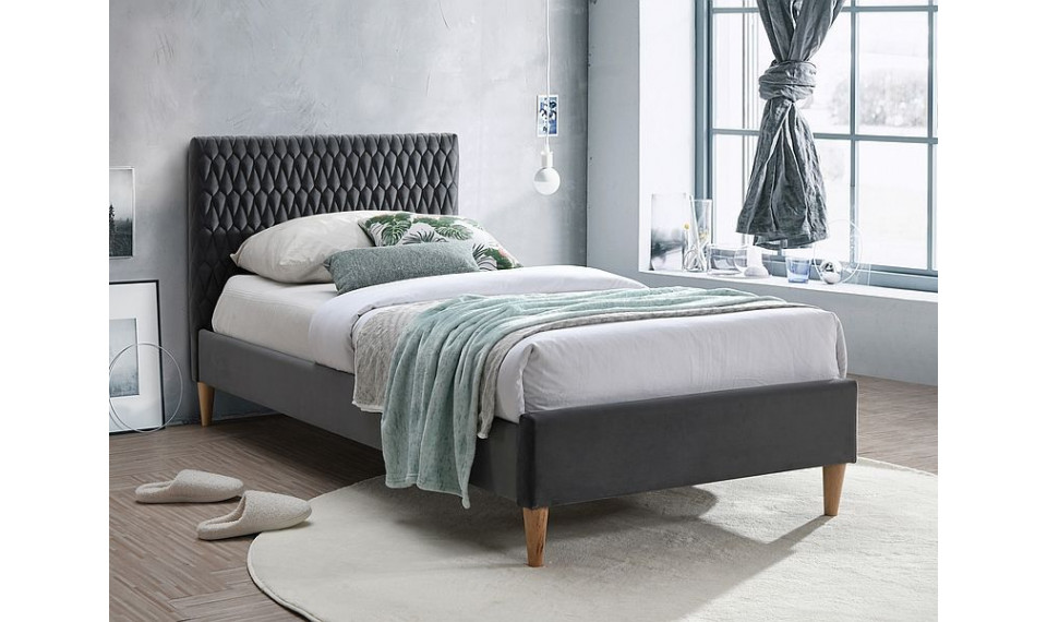 Voodi AZURRO 90x200 VELVET BLUVEL 14 hall | Voodid ja kušetid | ZIPhome.ee kuva 1