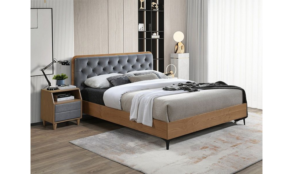 Bed DONNA Velvet 160X200 Bluvel 14 gray | Sängyt | ZIPhome.ee kuva 1