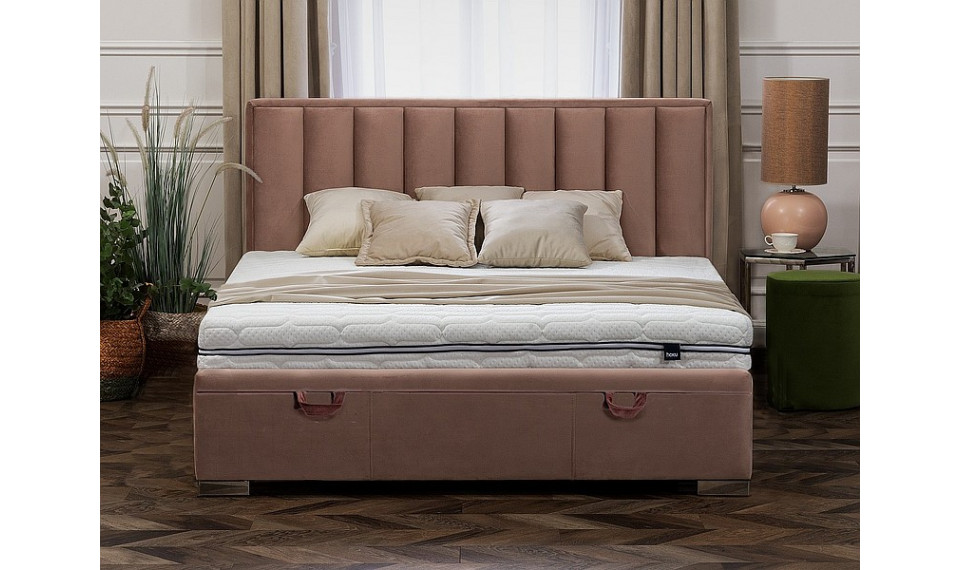 Bed MARANI II 160x200 Velvet Bluvel 52 antique pink | Sängyt | ZIPhome.ee kuva 1