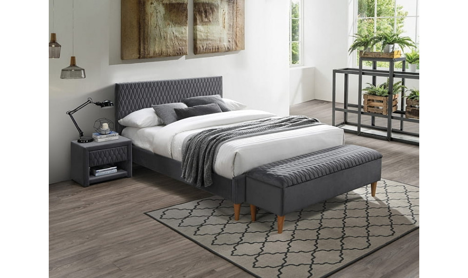 Bed AZURRO 160x200 VELVET BLUVEL 14 gray | Beds and couches | ZIPhome.ee image 1