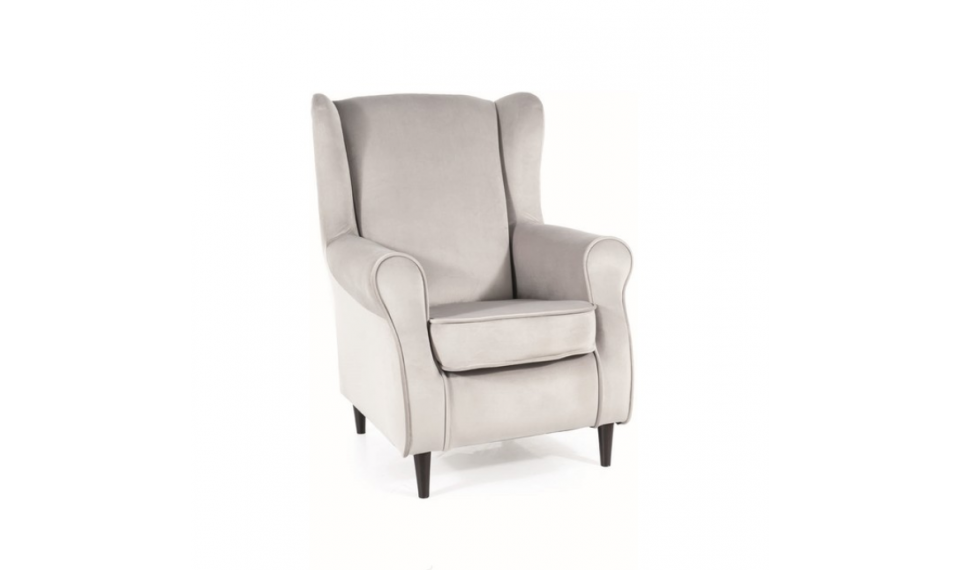Armchair BARON VELVET BLUVEL 03 light gray/wenge | Soft furniture | ZIPhome.ee image 1