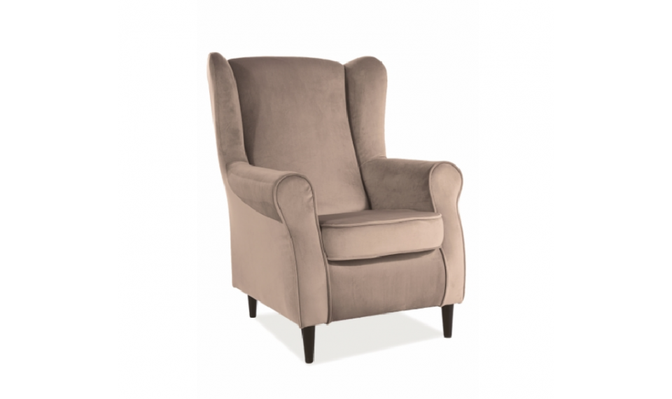 Armchair BARON VELVET BLUVEL 40 beige/wenge | Pehmustetut huonekalut | ZIPhome.ee kuva 1