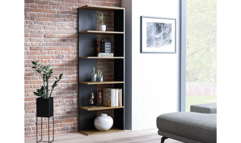 CORNER Raamaturiiul tamm votan / must | Riiulid | ZIPhome.ee pilt 1