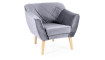 Armchair KARO 1 VELVET BLUVEL 14 grey/beech | 100% Quality Armchair KARO 1 VELVET BLUVEL 14 grey/beech | Soft furniture | ZIPhome.ee image 1