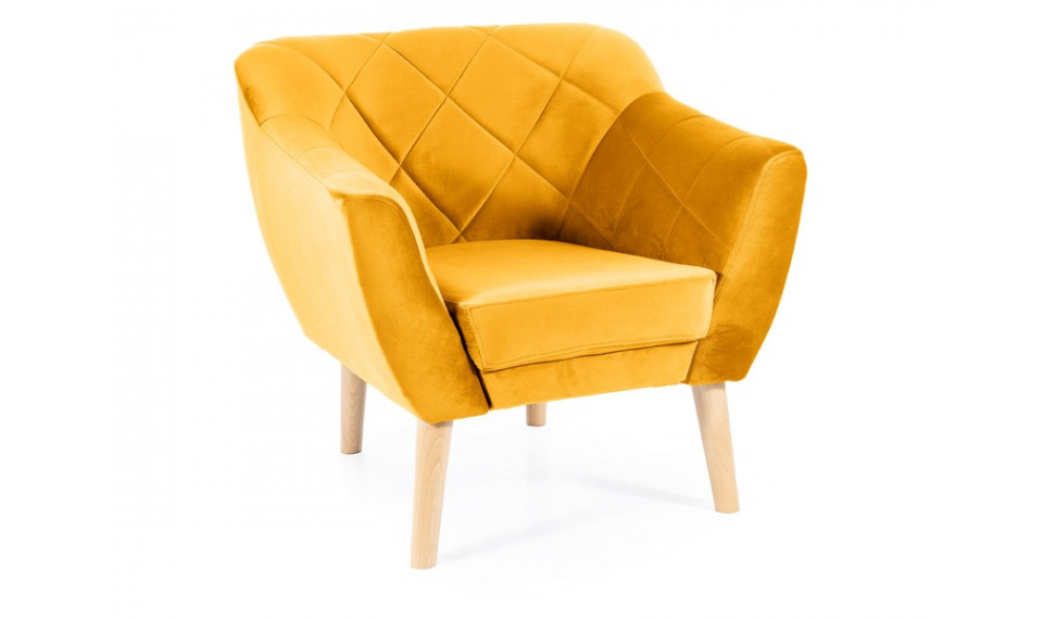 Armchair KARO 1 VELVET BLUVEL 68 curry/beech | Soft furniture | ZIPhome.ee kuva 1