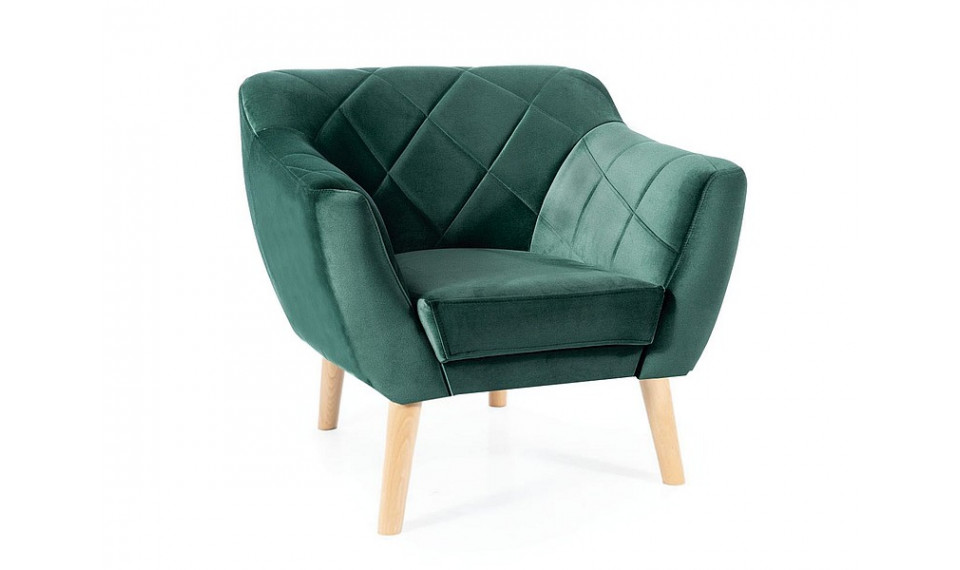 Armchair KARO 1 VELVET BLUVEL 78 green/beech | Soft furniture | ZIPhome.ee kuva 1