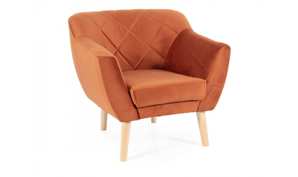 Armchair KARO 1 VELVET BLUVEL 4215 cinnamon/beech | Soft furniture | ZIPhome.ee kuva 1