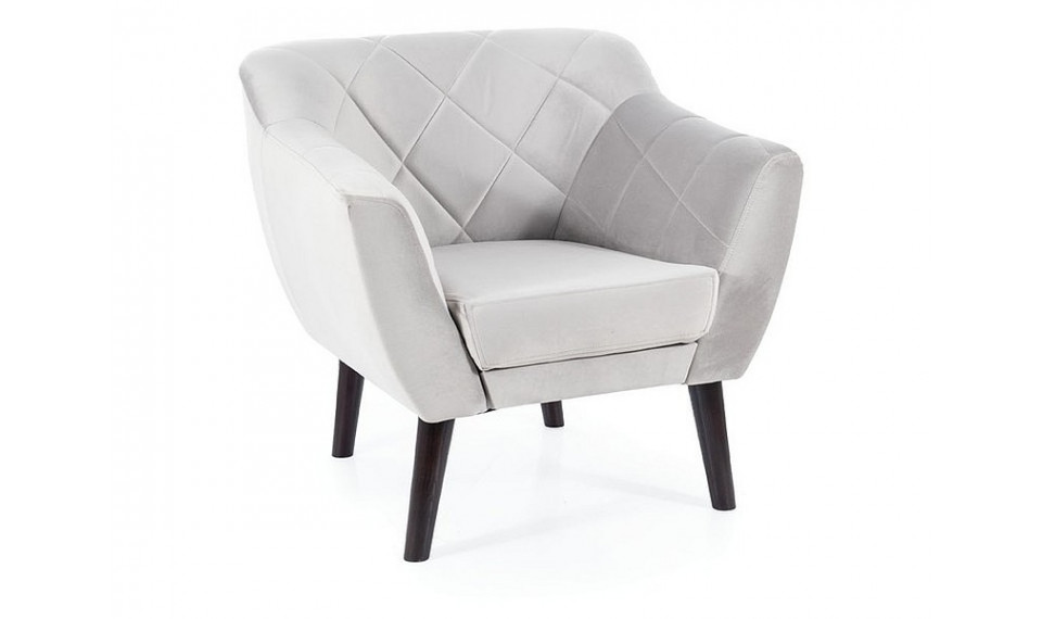 Armchair KARO 1 VELVET BLUVEL 03 light gray/wenge | Soft furniture | ZIPhome.ee kuva 1