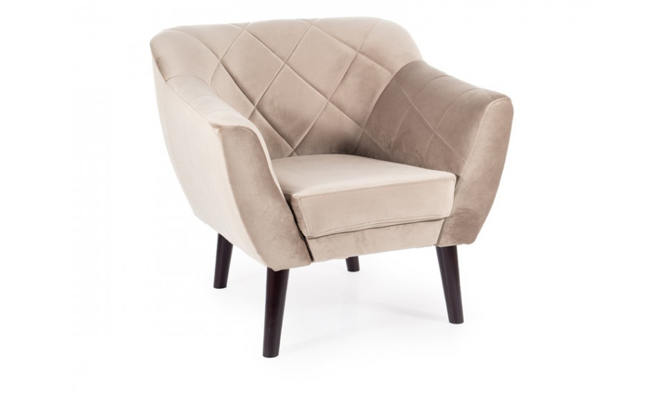 Armchair KARO 1 VELVET BLUVEL 40 dark beige/wenge | Soft furniture | ZIPhome.ee kuva 1
