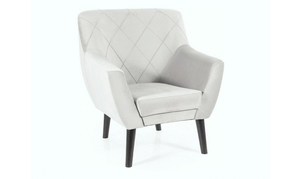 Armchair KIER 1 VELVET BLUVEL 03 light gray/wenge | Soft furniture | ZIPhome.ee kuva 1