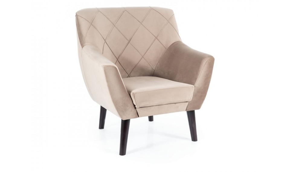 Armchair KIER 1 VELVET BLUVEL 40 dark beige/wenge | Soft furniture | ZIPhome.ee kuva 1