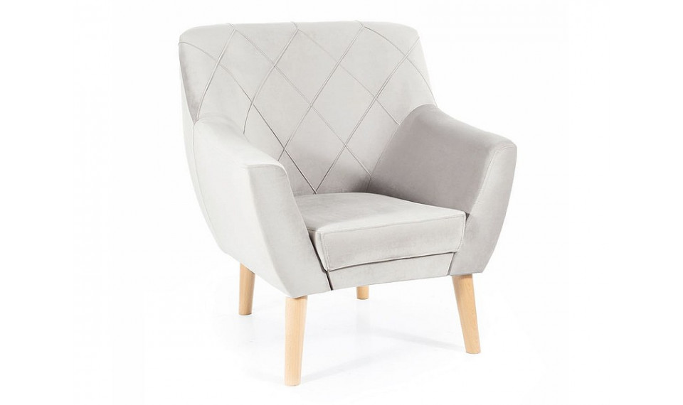 Tugitool KIER 1 VELVET BLUVEL 03 helehall/pöök | Tugitoolid | ZIPhome.ee изображение 1