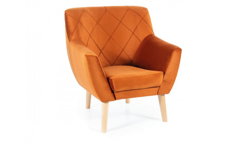Armchair KIER 1 VELVET BLUVEL 4215 cinnamon/beech | Soft furniture | ZIPhome.ee kuva 1