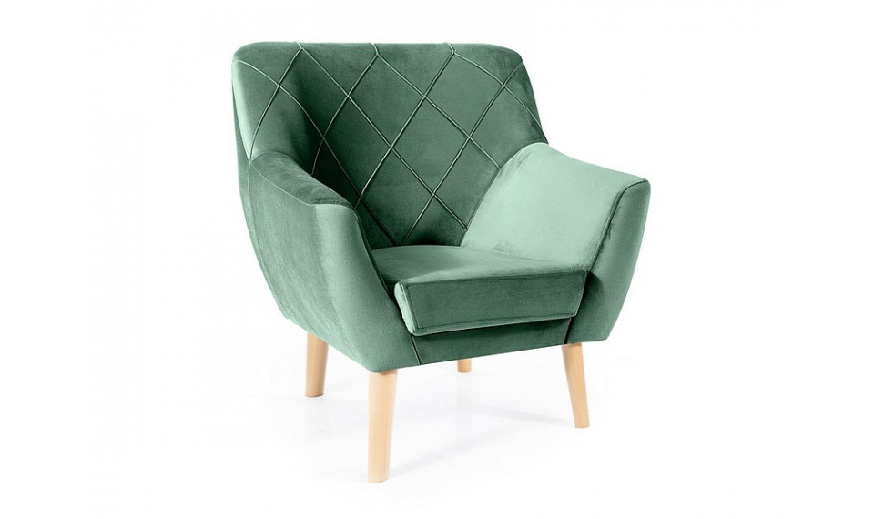 Armchair KIER 1 VELVET BLUVEL 78 green/beech | Soft furniture | ZIPhome.ee kuva 1