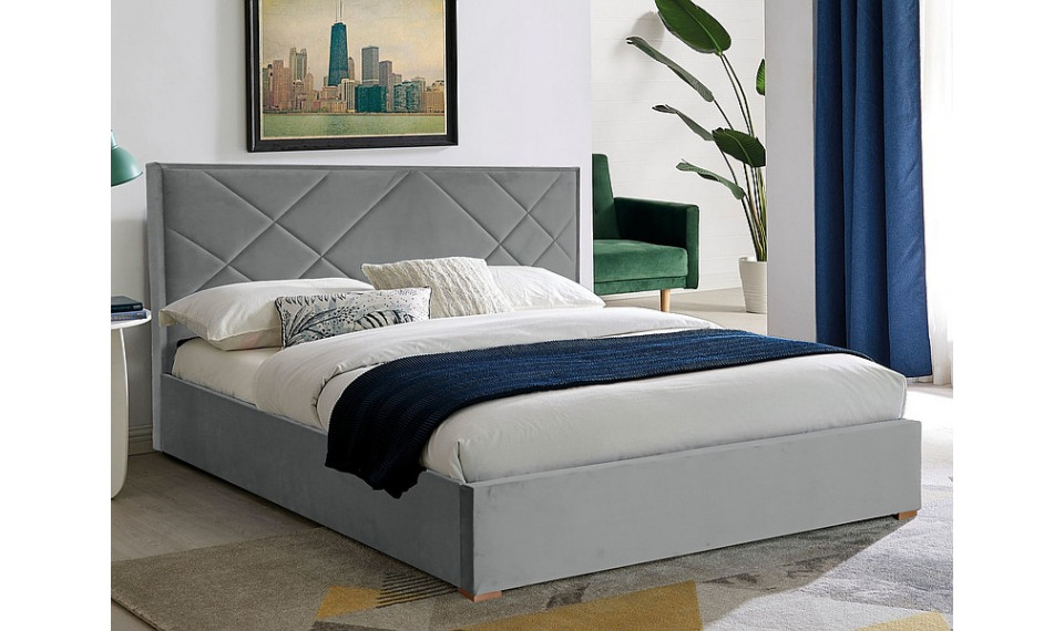 MAGIA II Voodi 140x200 VELVET Bluvel 03 helehall | Voodid | ZIPhome.ee изображение 1