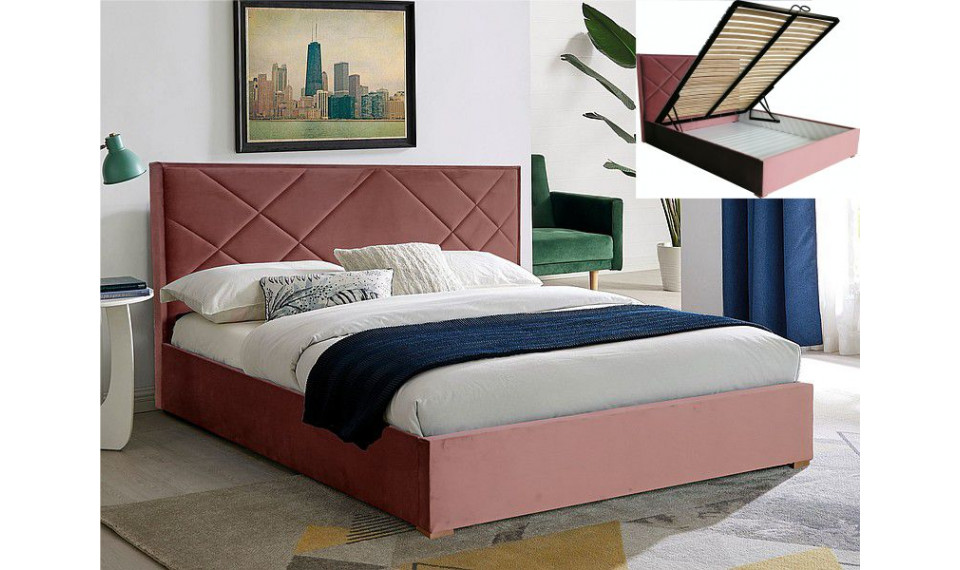 MAGIA II Voodi 140x200 VELVET Bluvel 52 antiik roosa | Voodid ja kušetid | ZIPhome.ee изображение 2