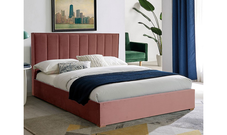 Bed MARANI II 140x200 Velvet Bluvel 52 antique pink | Sängyt | ZIPhome.ee kuva 1