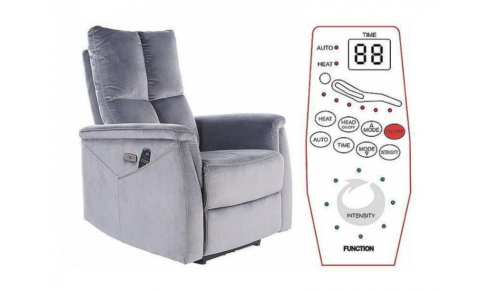 Armchair NEPTUN M VELVET BLUVEL 28 beige, with massage function | Soft furniture | ZIPhome.ee kuva 2