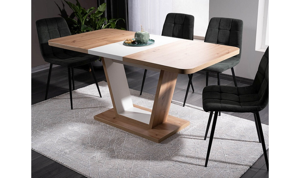 NIGEL 120-160 Pikendatav söögilaud valge/tamm artisan | Lauad | ZIPhome.ee pilt 5