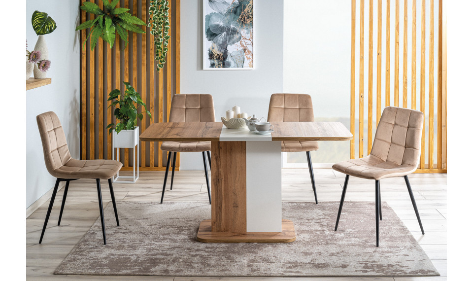 NEXT 110-145 Extendable Dining table White/Oak wotan | Pöydät | ZIPhome.ee kuva 1