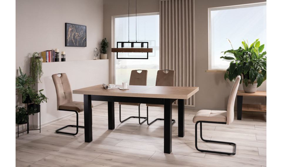 PRESTO Extendable 140-218 Dining table, artisan oak / black mat | Tables | ZIPhome.ee image 2