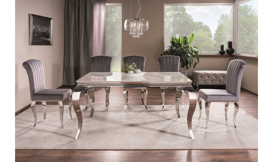 PRINCE 180x90 söögilaud, keraamiline, calacatta / kroom | Lauad | ZIPhome.ee image 1