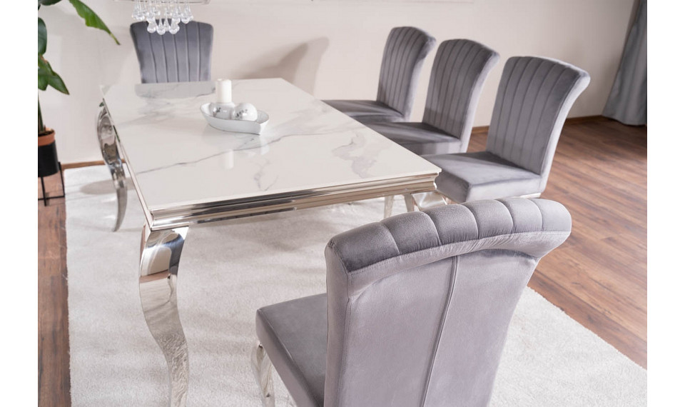 PRINCE 150x90 dining table, ceramic, calacatta / chrome | Tables | ZIPhome.ee image 5