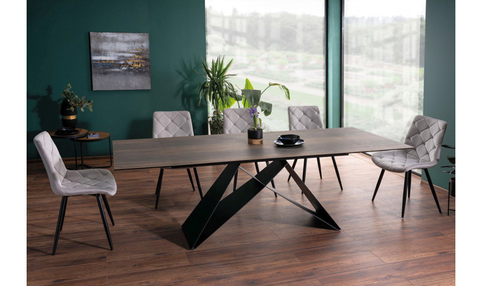 WESTIN Extendable 180-240 Dining table, wood effect / black mat | Pöydät | ZIPhome.ee kuva 1
