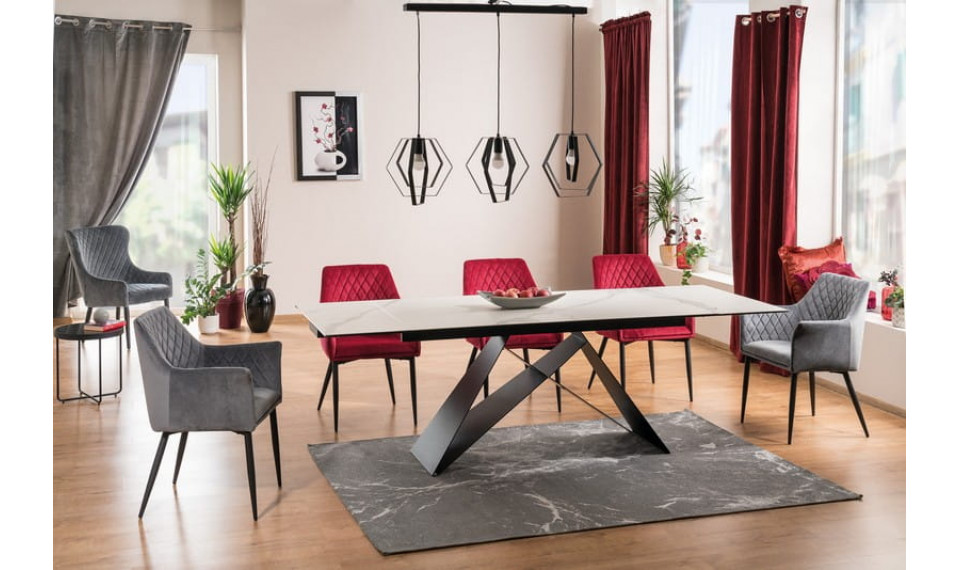 WESTIN III Pikendatav 180-260 söögilaud, Valge marmori efekt | Lauad | ZIPhome.ee изображение 1