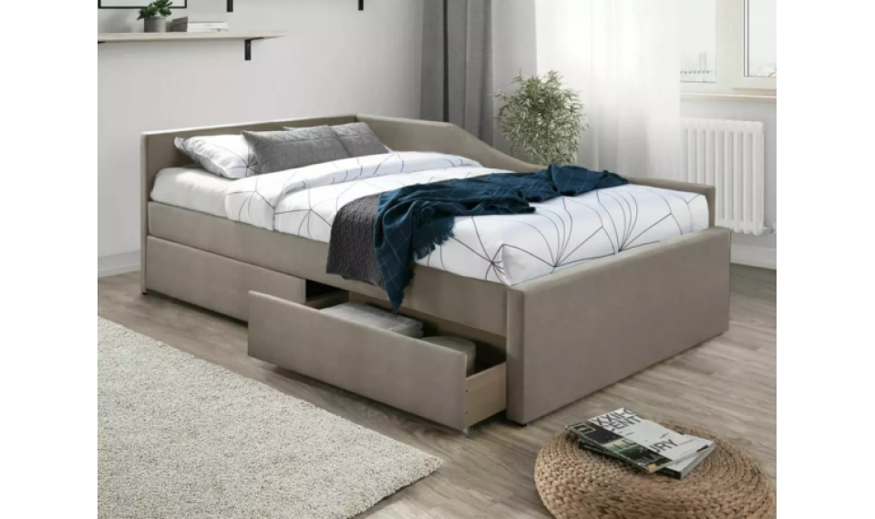 Eliot Velvet voodi 120x200 tumebeež | Magamistuba | ZIPhome.ee изображение 1