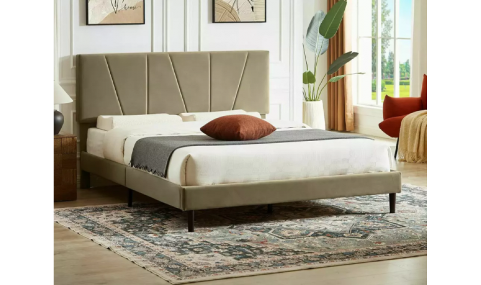 Savana Velvet bed 140x200 beige | Beds | ZIPhome.ee image 1