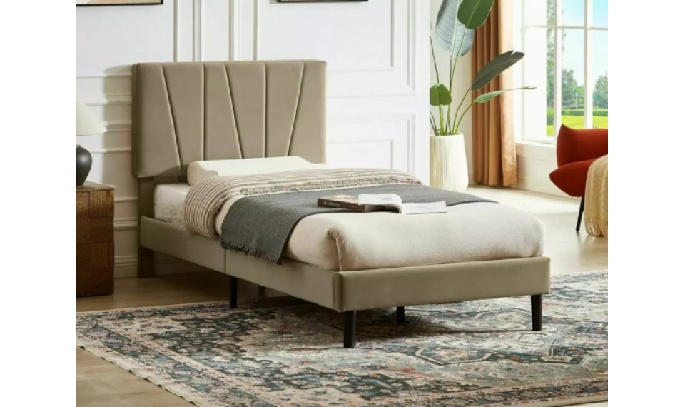 Кровать Savana Velvet 90x200 бежевый | Кровати и кушетки | ZIPhome.ee изображение 1