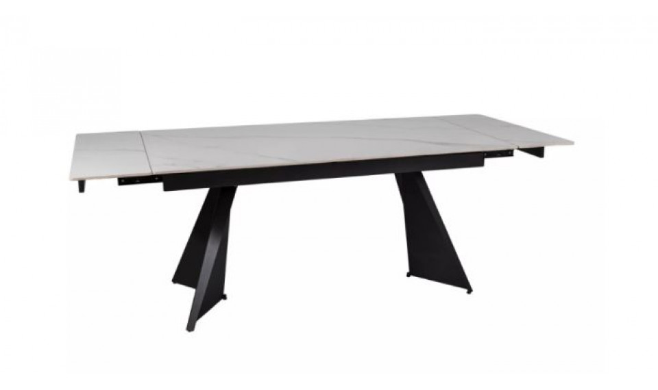 Раздвижной обеденный стол LACONI 160-220x90 см белый мрамор/черный | Столы | ZIPhome.ee изображение 1