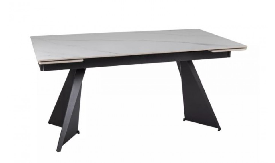 Раздвижной обеденный стол LACONI 160-220x90 см белый мрамор/черный | Столы | ZIPhome.ee изображение 2