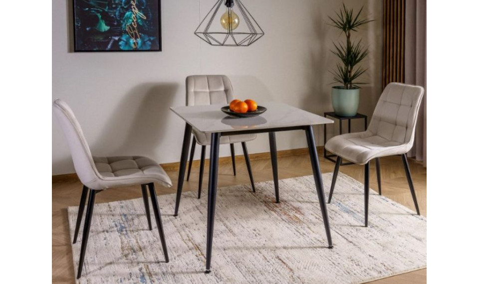 Dining table RION white marble 80x80 cm | Tables | ZIPhome.ee image 2