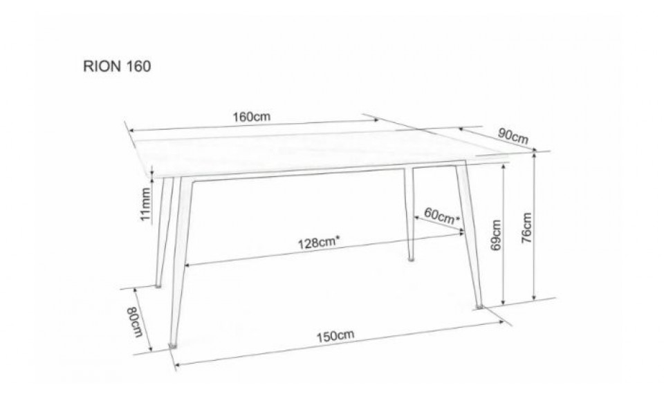 Dining table RION grey marble 160x90 cm | Tables | ZIPhome.ee image 5