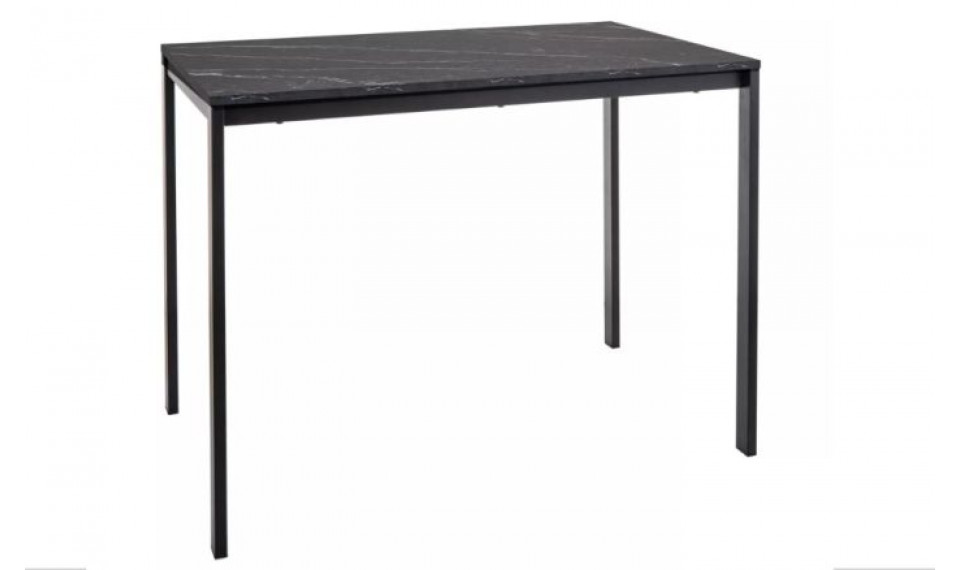 Dining table MARIO black marble/black 100x60 cm | Tables | ZIPhome.ee image 1