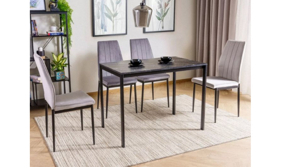 Dining table MARIO black marble/black 100x60 cm | Tables | ZIPhome.ee image 3