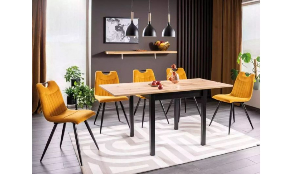 Extendable dining table FLIP oak artisan/black 60-120x80 cm | Tables | ZIPhome.ee image 3