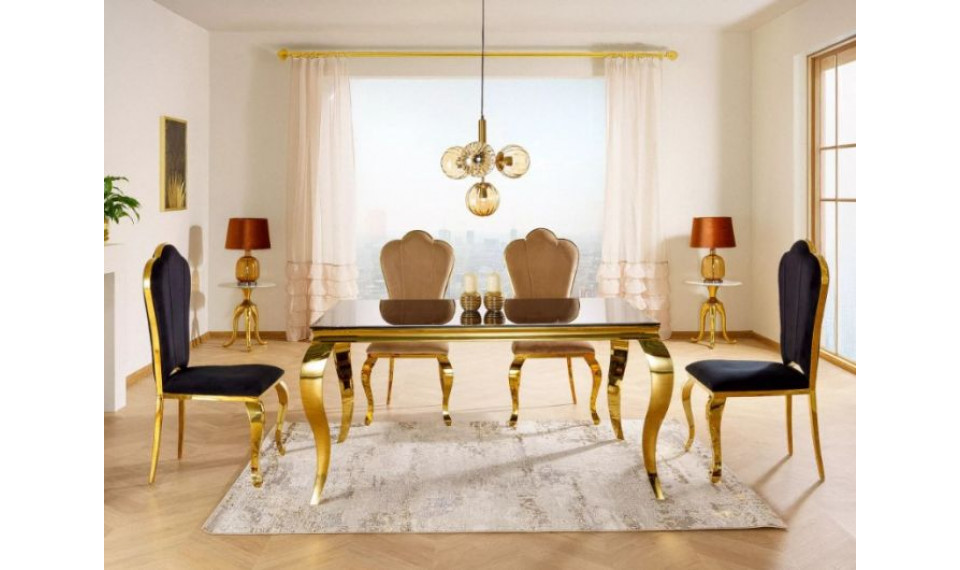 Dining table PRINCE black/gold 150X90cm | Tables | ZIPhome.ee image 2
