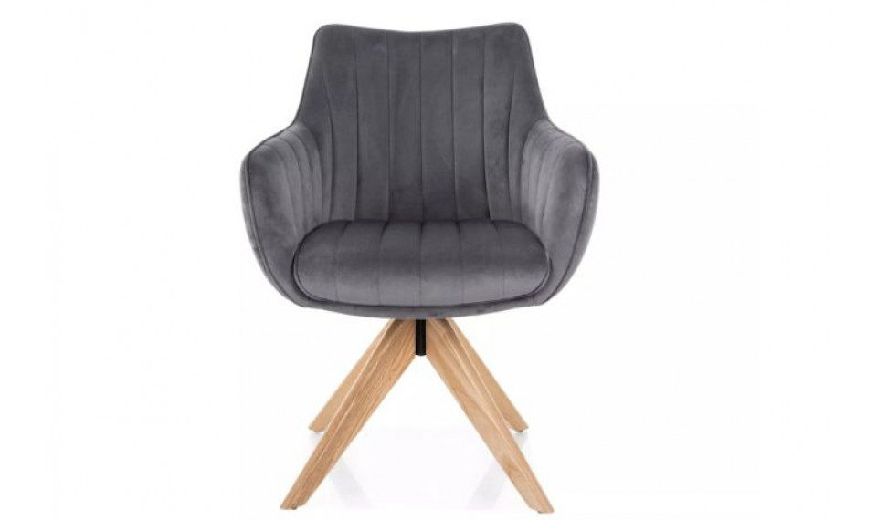 Swivel chair AZALIA D velvet Bluvel 14/oak | Chairs | ZIPhome.ee image 2